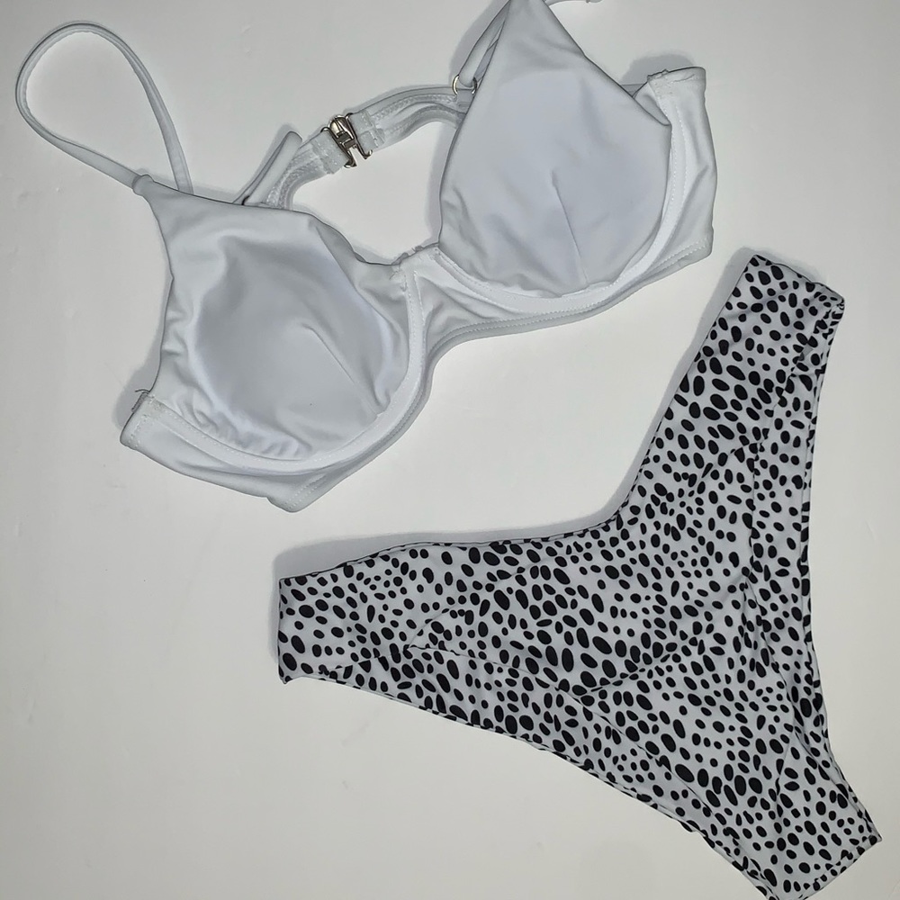 Shein White Underwire Top, Polka Dot Bikini
